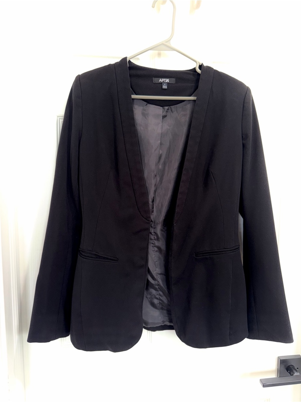 APT. 9 Women’s Size 4 Black Open Front Stretch Blazer Career Work Jacket
